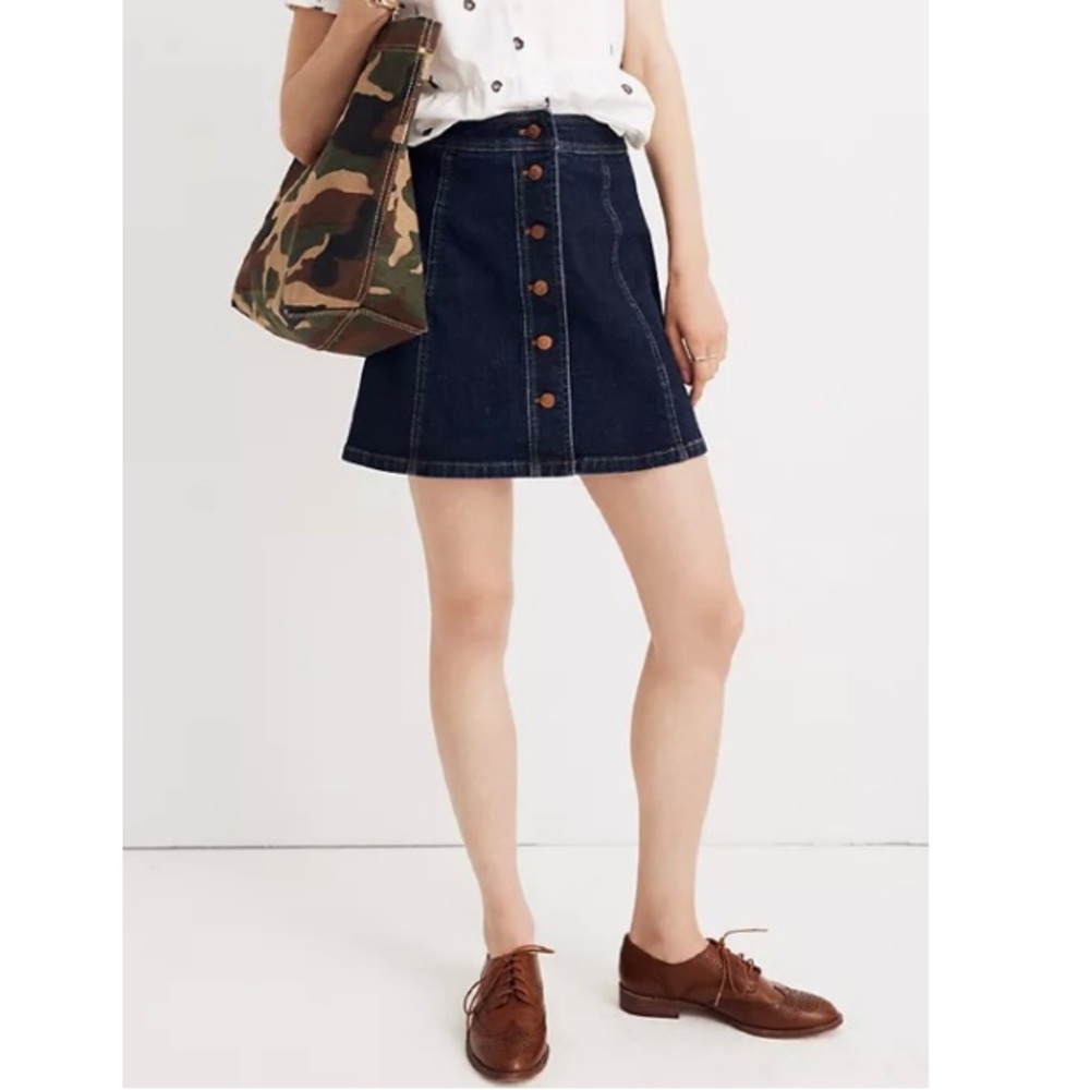 NWOT Madewell Denim Button-front Mini Skirt